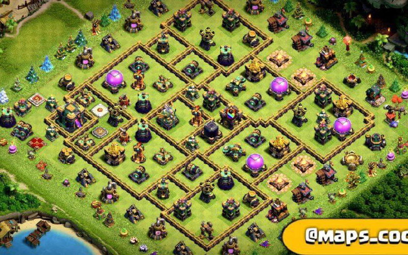 Town Hall 14 Trophy Base layout by XLR8