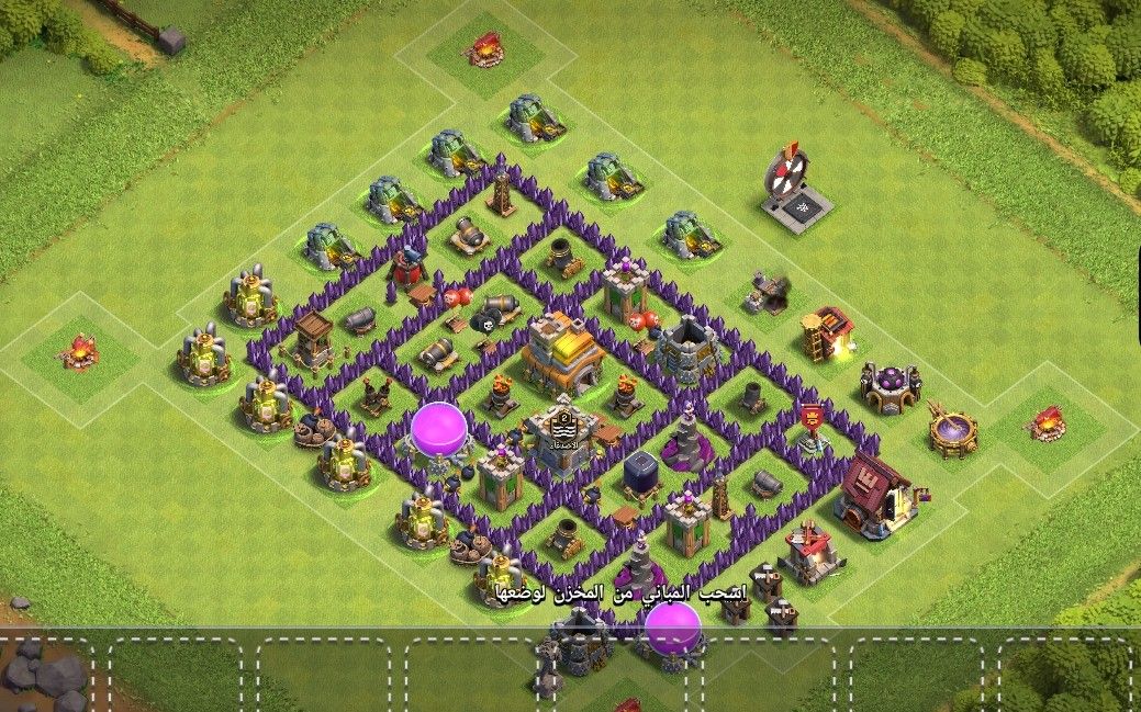 Town Hall 7 War Base layout by Clever Sparrow