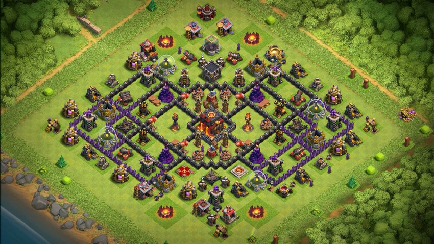 Town Hall 10 Hybrid Base layout by TReX