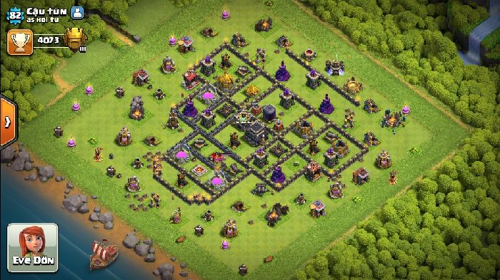 Town Hall 9 Trophy Base layout by User