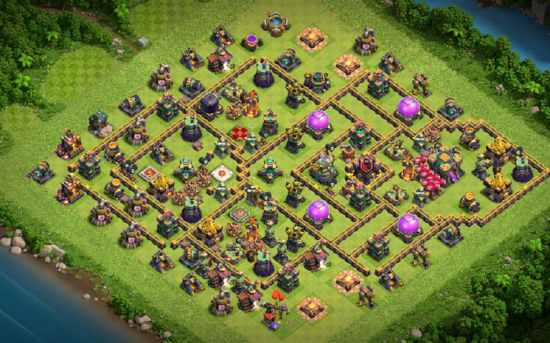 Town Hall 14 Trophy Base layout by XLR8