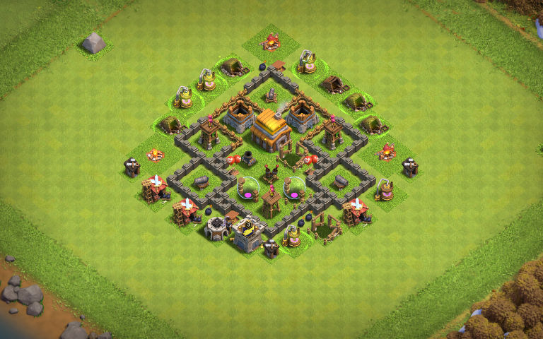 Town Hall 5 Trophy Base layout by User