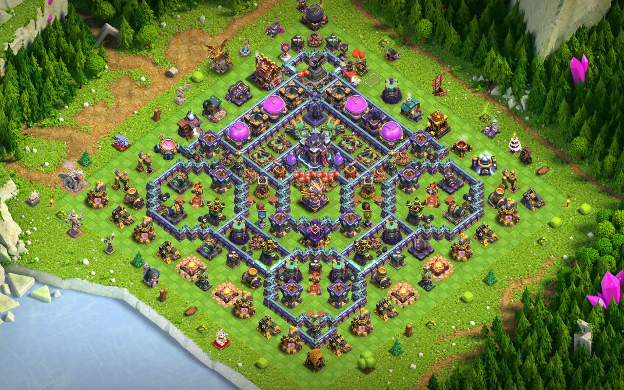 Town Hall 15 Trophy Base layout by Mystic Summit