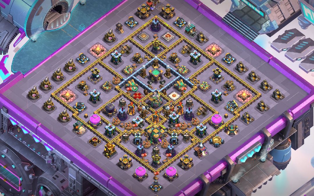 Town Hall 14 Trophy Base layout by Wired
