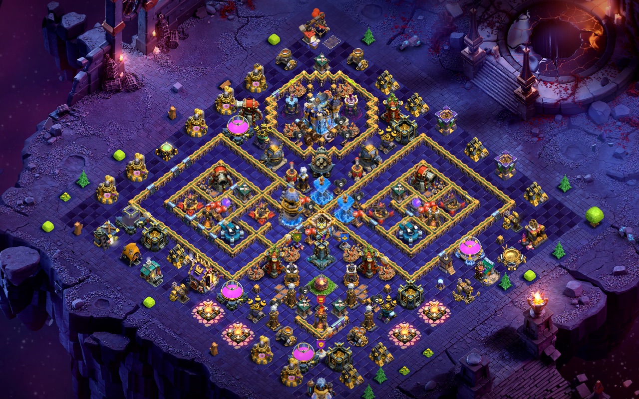 Town Hall 18 Hybrid Base layout by Sn0w0wl