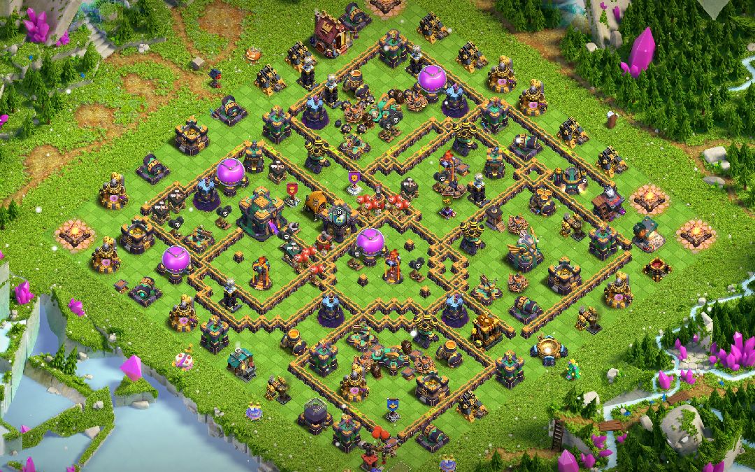 Town Hall 14 Hybrid Base layout by RukeBot