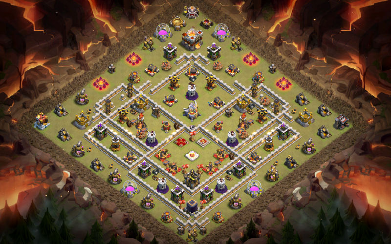 Town Hall 11 War Base layout by @Scarlett08