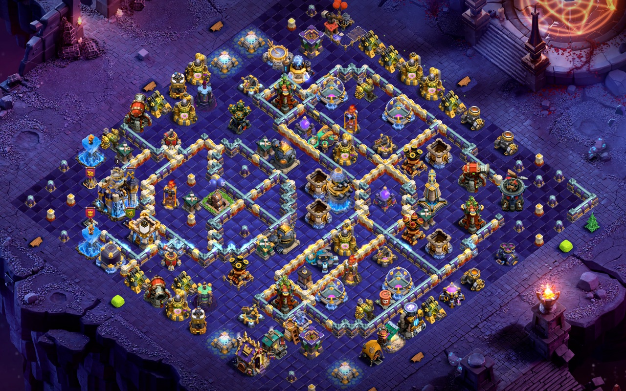 Town Hall 18 Hybrid Base layout by Sn0w0wl