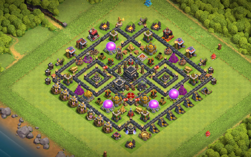 Town Hall 9 Trophy Base layout by PogiMoments