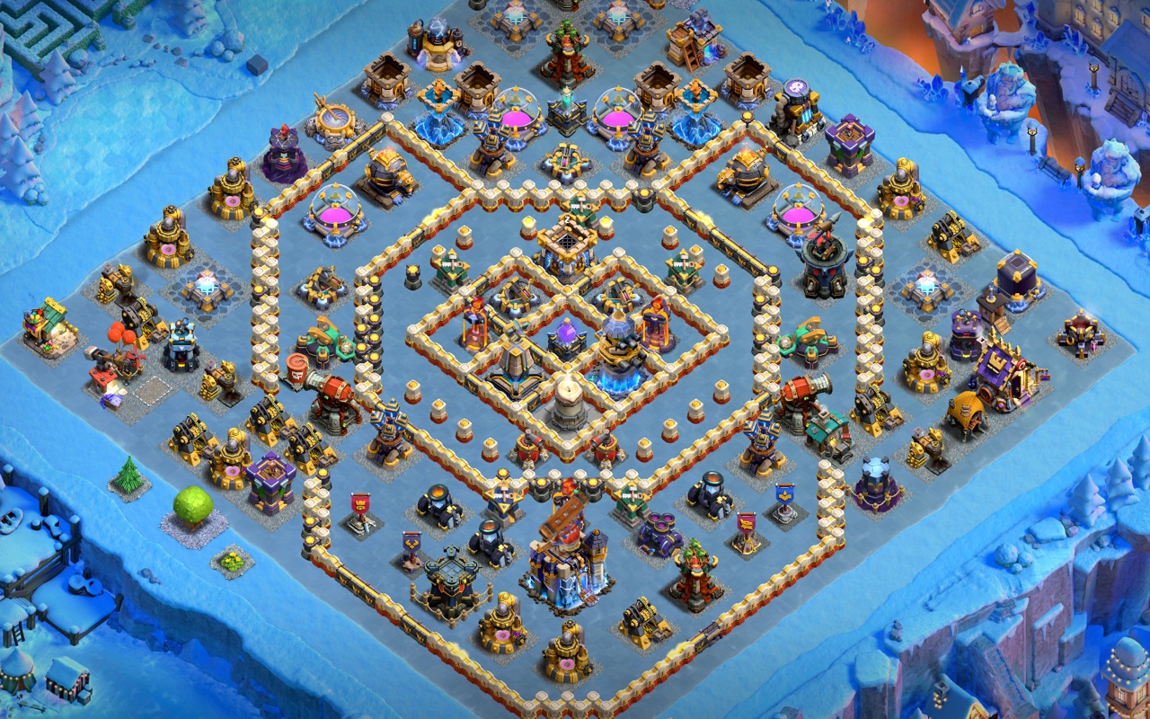Town Hall 18 Hybrid Base layout by Sn0w0wl
