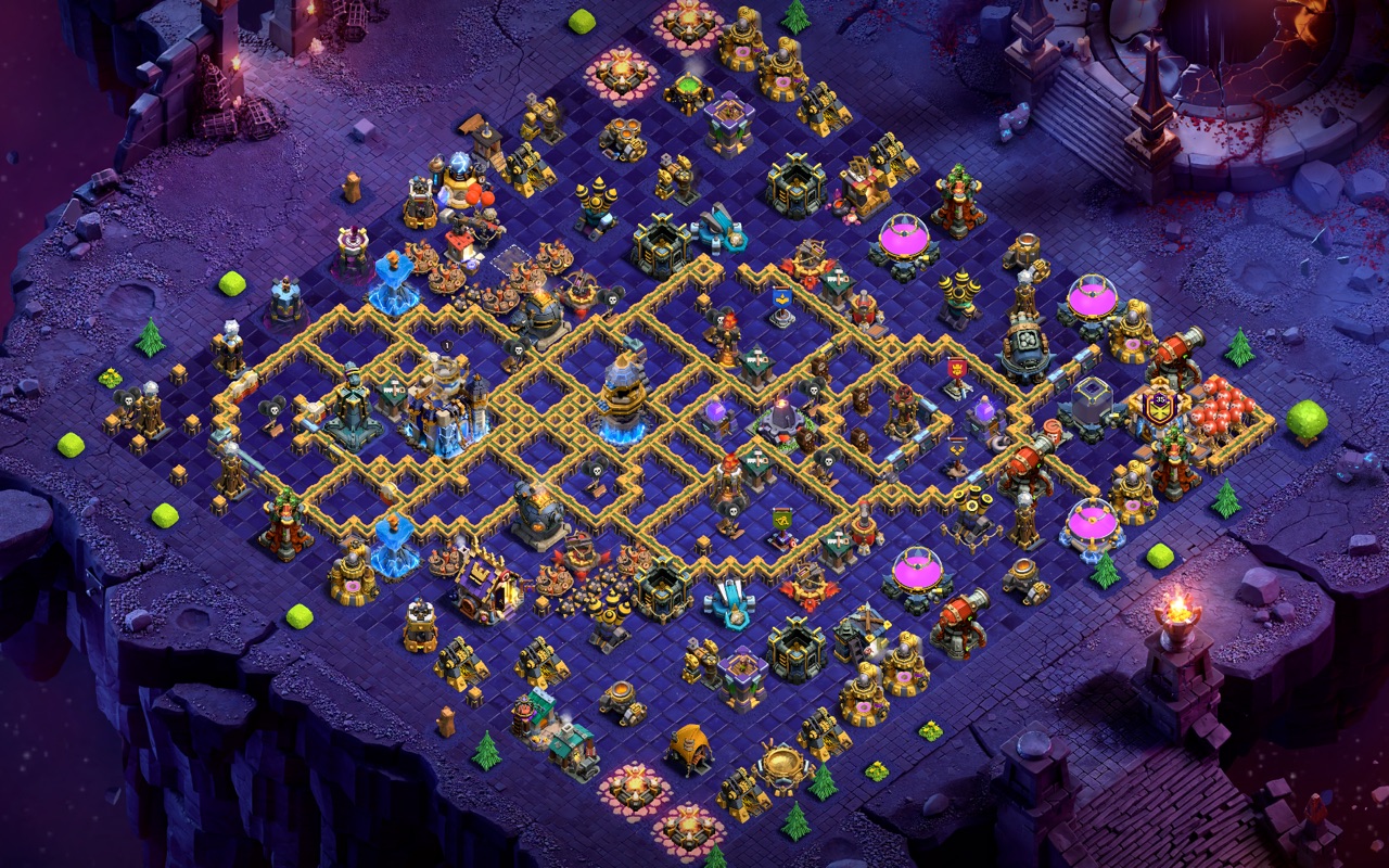 Town Hall 18 Hybrid Base layout by Sn0w0wl
