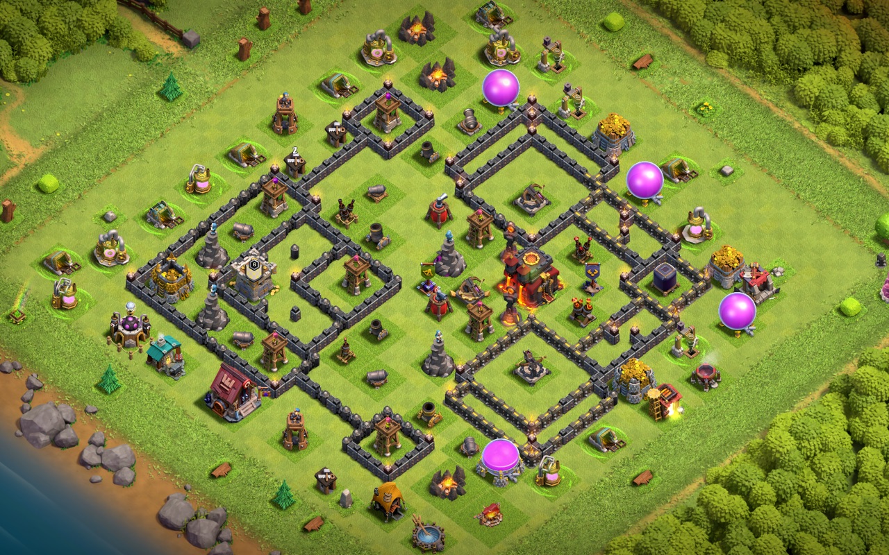 Town Hall 10 Hybrid Base layout by Sn0w0wl
