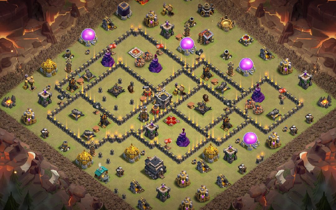 Town Hall 9 War Base layout by Kwon Eunbi
