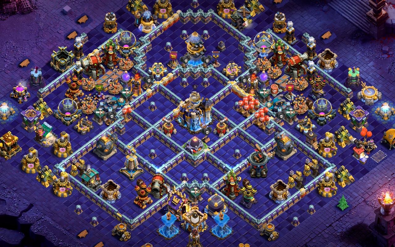 Town Hall 18 Hybrid Base layout by Sn0w0wl