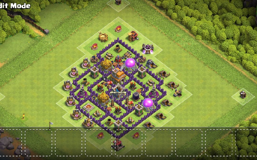 Town Hall 7 Trophy Base layout by Nischal