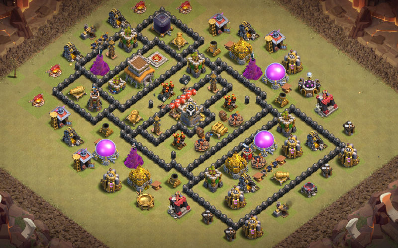 Town Hall 8 War Base layout by Scythe.