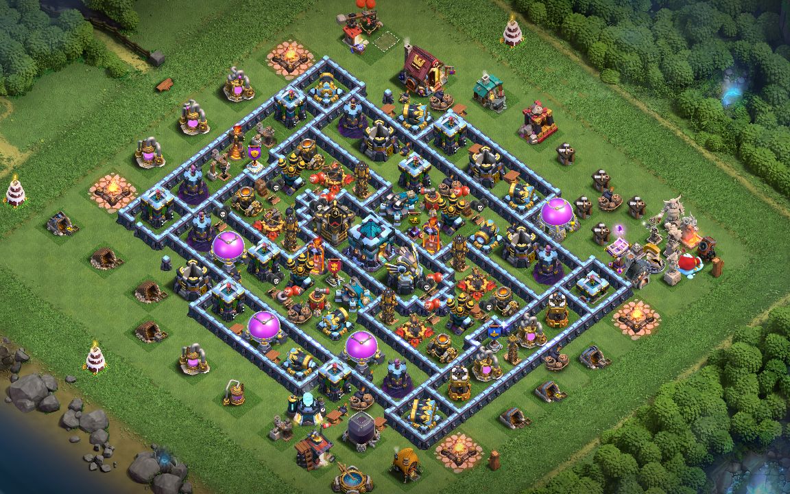 Town Hall 13 Trophy Base layout by Ameer