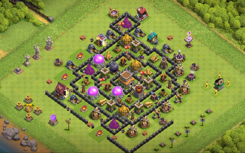 Town Hall 8 Hybrid Base layout by Yosef