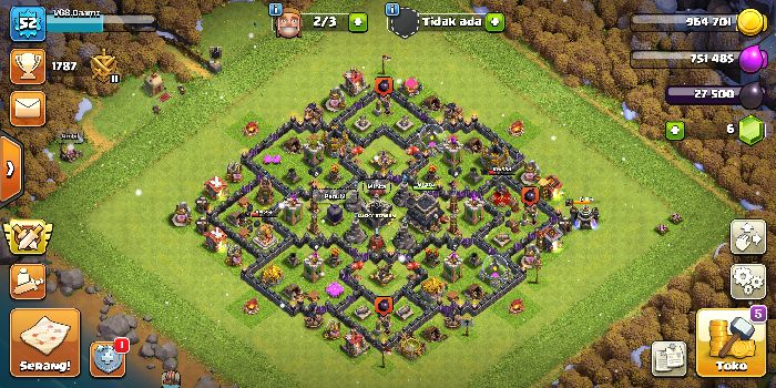 Town Hall 9 Trophy Base layout by VGS.Daamz