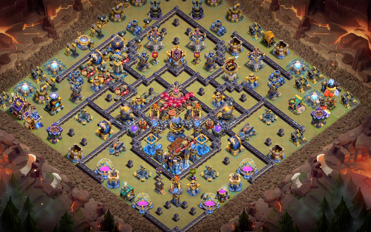 Town Hall 18 War Base layout by Kings Villa