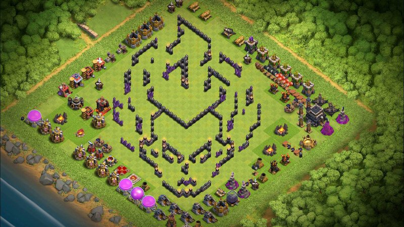 Town Hall 9 Fun Base layout by TReX