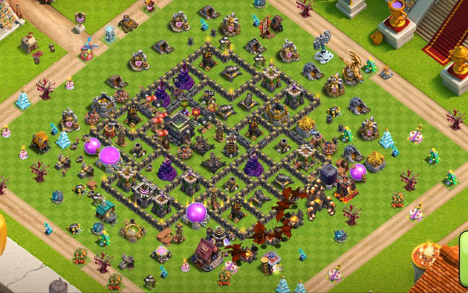 Town Hall 9 Trophy Base layout by Hasbil26