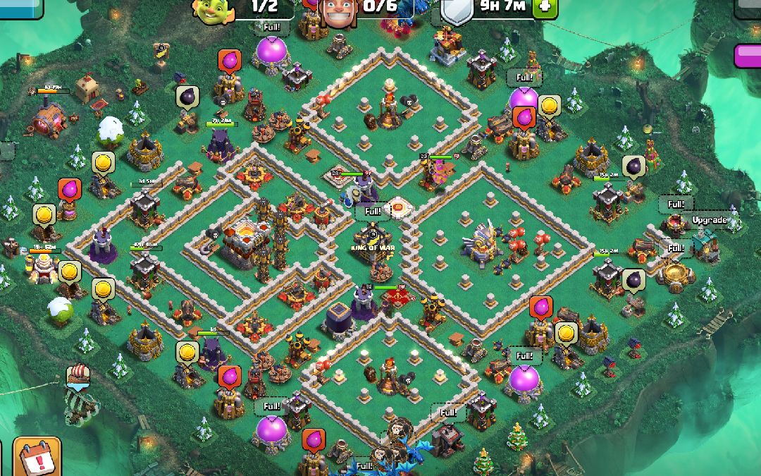 Town Hall 11 Trophy Base layout by Tanukii